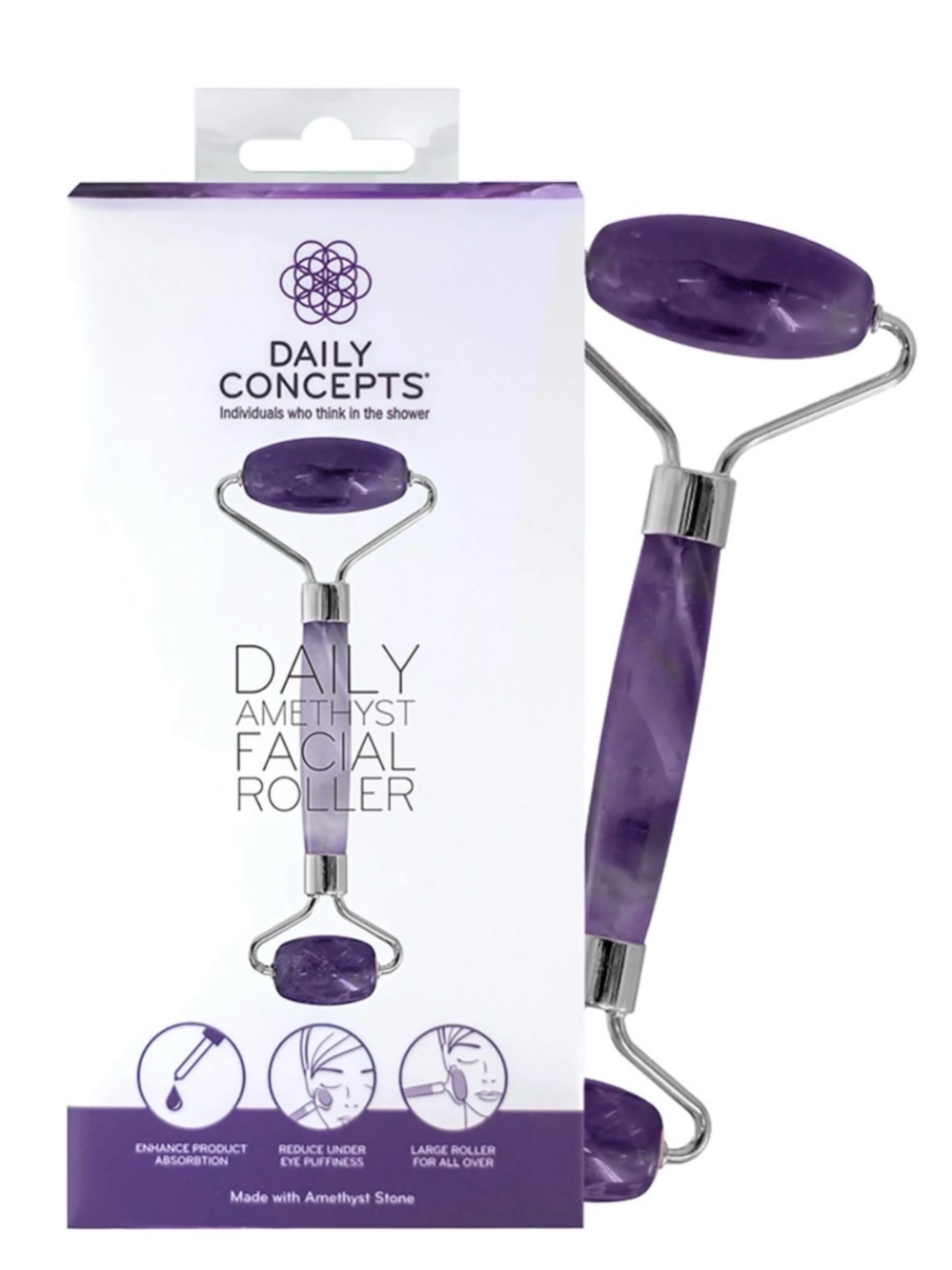Daily Concepts Amethyst Facial Roller - Purple
